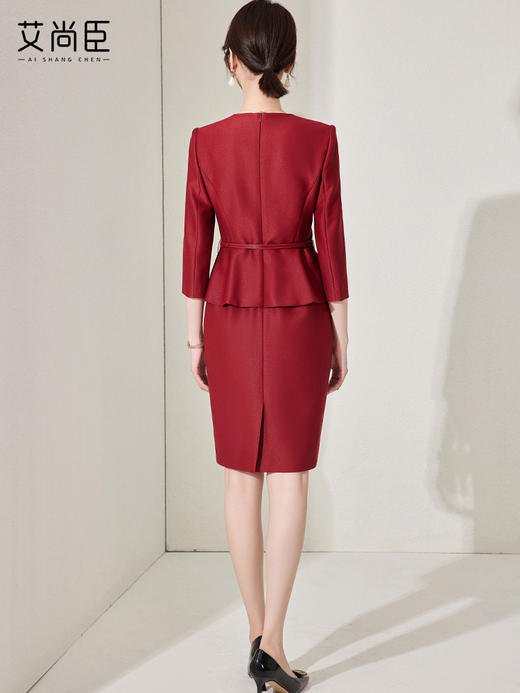 红色西装连衣裙女秋季2023新款高级感职业装裙子气质女神范工作服 商品图4