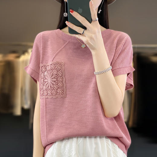 馥迦新中式竹节棉刺绣T恤 N-332 商品图5