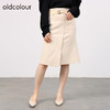 oldcolour欧珂女商场同款高腰包臀显瘦开叉a字裙女O34063402 商品缩略图2