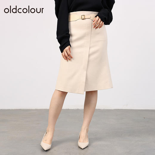 oldcolour欧珂女商场同款高腰包臀显瘦开叉a字裙女O34063402 商品图2