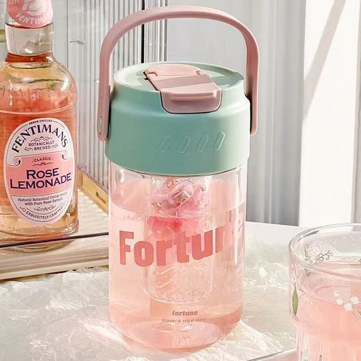 【随时享受清新口感❗️茶水分离简约茶仓杯】可拆卸独立茶仓，郁金香撞色系列，方便外出携带，温柔可爱，男女生水杯夏季学生儿童防摔运动便携塑料水壶父亲节礼物新年礼盒年货礼盒 商品图1