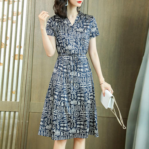 贵夫人宽松气质，桑蚕丝真丝连衣裙HR-AISHANG223 商品图1