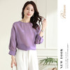 罗蒙舒适透气夏季百搭女式九分袖套头衬衫含莱赛尔圆领轻薄休闲衬衣女 商品缩略图2
