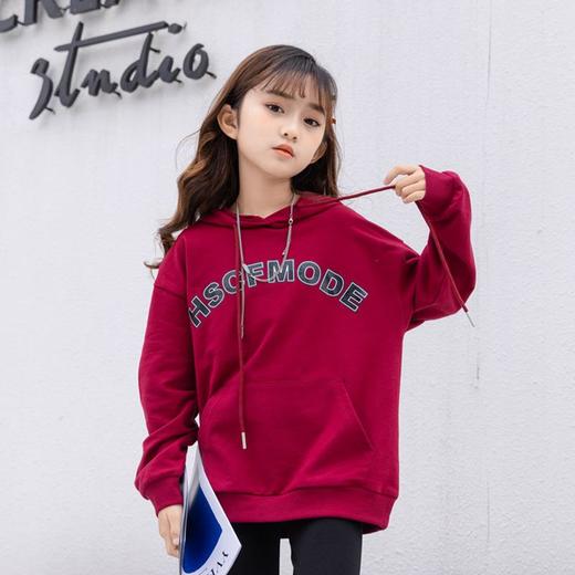 女童卫衣2023新款洋气儿童春季中大童宽松字母印花连帽卫衣 商品图1