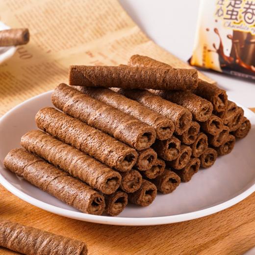【心里的苦闷好像都融化了！巧克力蛋卷咸夹心酥香蛋卷】咔嚓咔嚓轻盈脆爽，一口酥香门口醇香味，卷芯酥皮层层环绕，浓郁可可酥脆卷心，口感细腻酥脆，零食小吃夹心饼干网红休闲食品健康 商品图3
