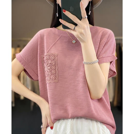 馥迦新中式竹节棉刺绣T恤 N-332 商品图6