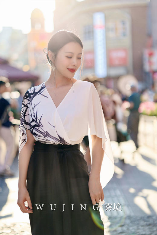 【雾境定制】节节高升水墨竹节新中式日本三醋酸连衣裙 3022153 商品图6