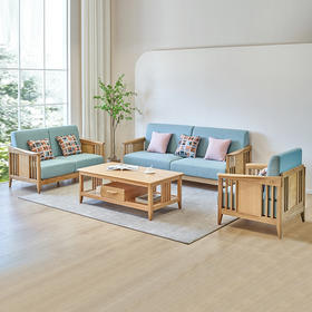 喜梦宝沙发实木沙发新中式储物客厅家具北欧简约橡木带软靠