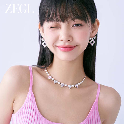 ZEGL设计师璀璨甜心系列爱心人造珍珠项链女轻奢高级感锁骨链配饰 商品图4