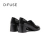 Dfuse迪芙斯秋款牛皮方头通勤粗跟英伦乐福鞋DF33112211 商品缩略图3