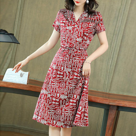 贵夫人宽松气质，桑蚕丝真丝连衣裙HR-AISHANG223 商品图0