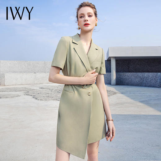 IWY/夏季绿色西装裙职业装女气质连衣裙232037Q1 商品图1