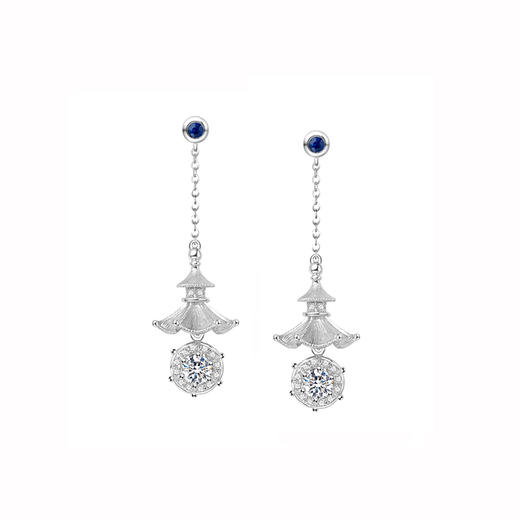 ［东方爱意］18K金钻石耳饰#亭 商品图0