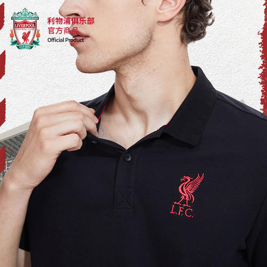 利物浦俱乐部官方商品 |  经典黑色POLO衫简约商务短袖运动T恤 商品图1