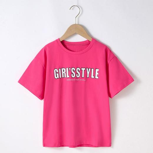 女童T恤2023夏季字母印花纯棉短袖T恤韩版时尚大童青少年女T恤 商品图4