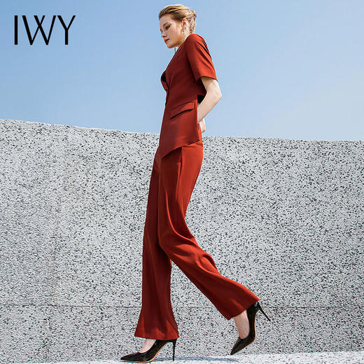 IWY/铁锈红西装夏装时尚两件套炸街奢华大牌职业套装女高级感232019C1P6 商品图4