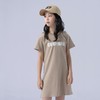 女童连衣裙2023夏季落肩宽松字母印花连衣裙大童青少年女连衣裙 商品缩略图2