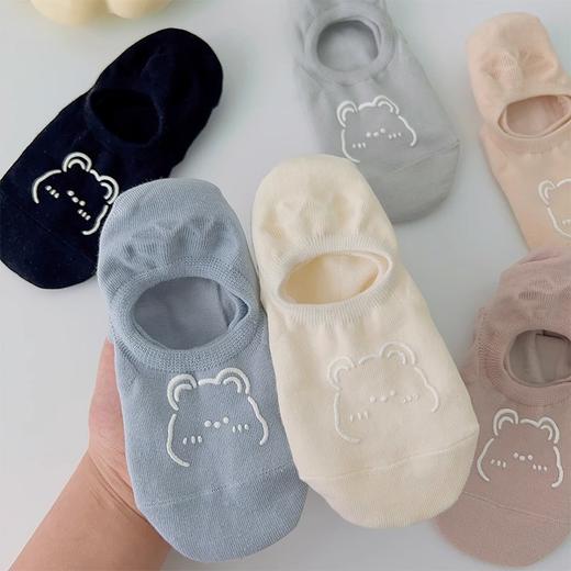 【6双装！纯棉工艺】精美小熊烫印，女船袜春夏季潮薄款，防滑浅口隐形短袜，不闷热不掉跟，轻松穿着自由活动。不易掉色，多种搭配任意穿，怎么穿都好看，时尚百搭必备！ 商品图6