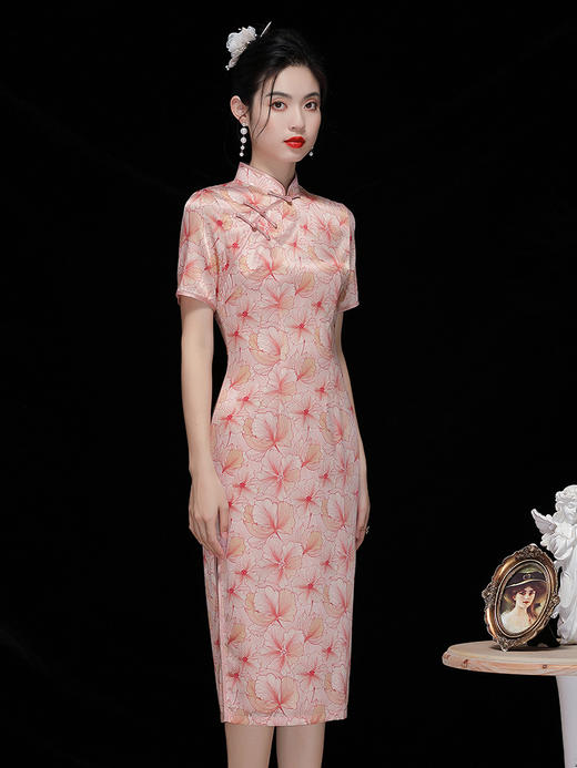 日常改良，真丝旗袍连衣裙OY-230181 商品图1