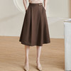 剩S/XXL 米思阳2026春季新款简约百搭赫本风半身裙黑色修身高腰中长裙2070 商品缩略图0