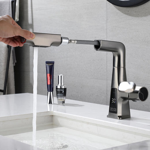 XT-C020数显抽拉面盆-枪灰 商品图1