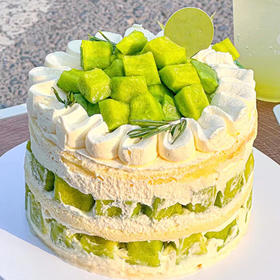 进口网纹茉莉蜜瓜奶油蛋糕-提前2小时预定