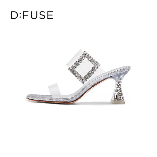 D:FUSE迪芙斯夏季新款钻扣一字带水晶拖鞋仙女鞋DF42110775 商品图1