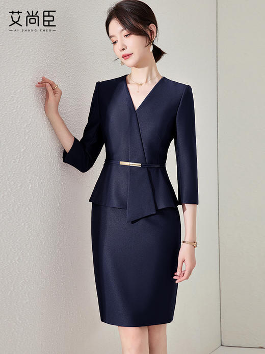 红色西装连衣裙女秋季2023新款高级感职业装裙子气质女神范工作服 商品图2