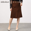 oldcolour欧珂女商场同款高腰包臀显瘦开叉a字裙女O34063402 商品缩略图3