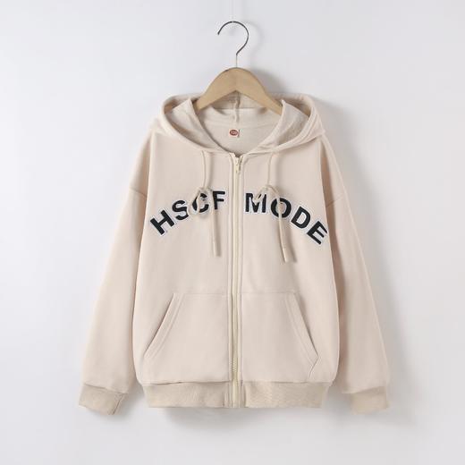 女童卫衣2023年春季拉链字母刺绣加厚韩版宽松连帽卫衣 商品图4