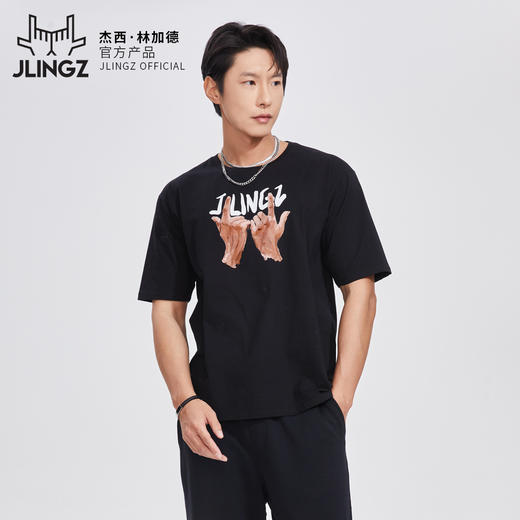 JLINGZ林加德官方产品 | 经典手势黑色短袖圆领潮流时尚休闲潮酷 商品图4