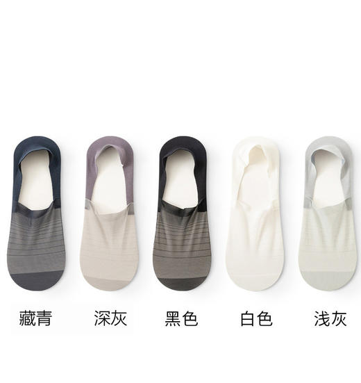 【超薄男士船袜，5双装！】夏天必备！轻薄透气，防臭不闷热，3D防滑设计，完美运动伴侣。隐形网眼细节设计更时尚，让你在炎炎夏日也能保持清爽舒适。 商品图5