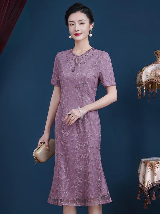 JC-WR5369婚宴礼服平时可穿高贵年轻时尚感喜婆婆旗袍夏季 商品图4