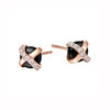 ［结·锁系列］18K玫瑰金钻石黑玉髓耳饰 商品缩略图0