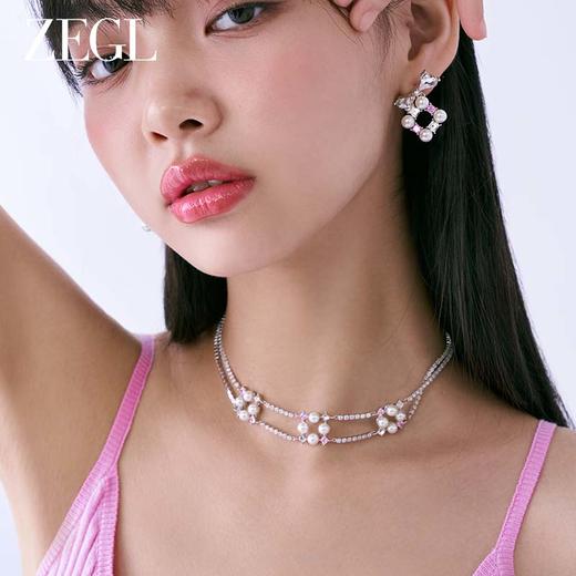 ZEGL设计师璀璨甜心系列爱心人造珍珠项链女轻奢高级感锁骨链配饰 商品图1