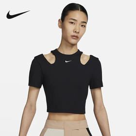 Nike/耐克女子露肩短袖上衣夏新款街舞露脐短款修身T恤DV7963-010