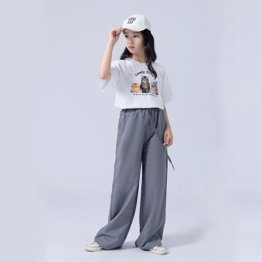 女童裤子2023夏款宽松时尚西装裤大童青少年女休闲西装裤 商品图2