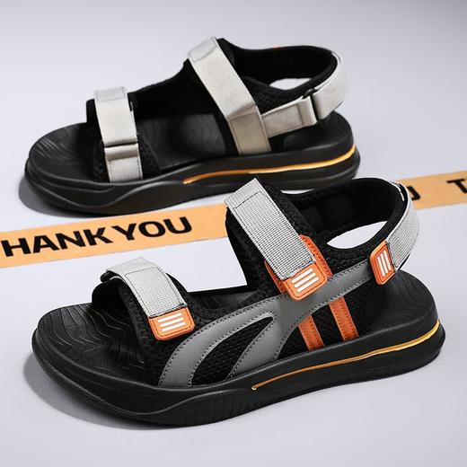 TZF-WZT凉鞋男夏季防水防滑厚底休闲透气百搭2023新款外穿开车大码沙滩鞋 商品图3