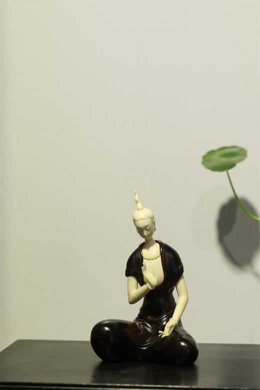 北魏佛组合小叶紫檀+猛犸牙摆件 商品图3