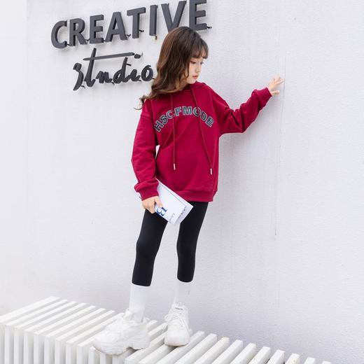 女童卫衣2023新款洋气儿童春季中大童宽松字母印花连帽卫衣 商品图3