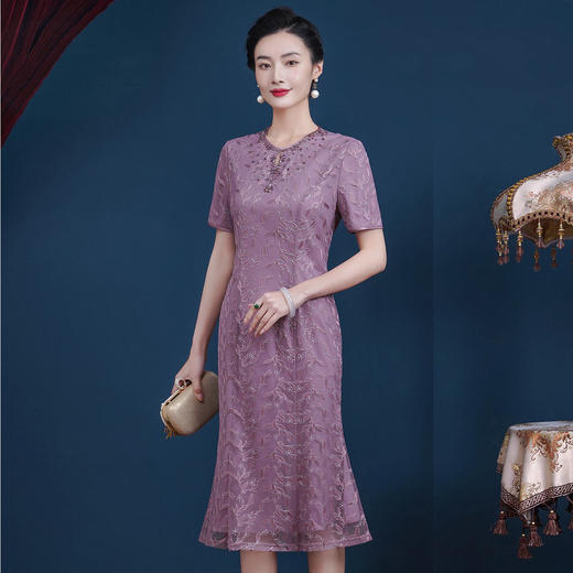 JC-WR5369婚宴礼服平时可穿高贵年轻时尚感喜婆婆旗袍夏季 商品图2