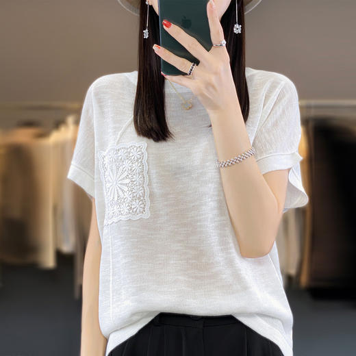 馥迦新中式竹节棉刺绣T恤 N-332 商品图2