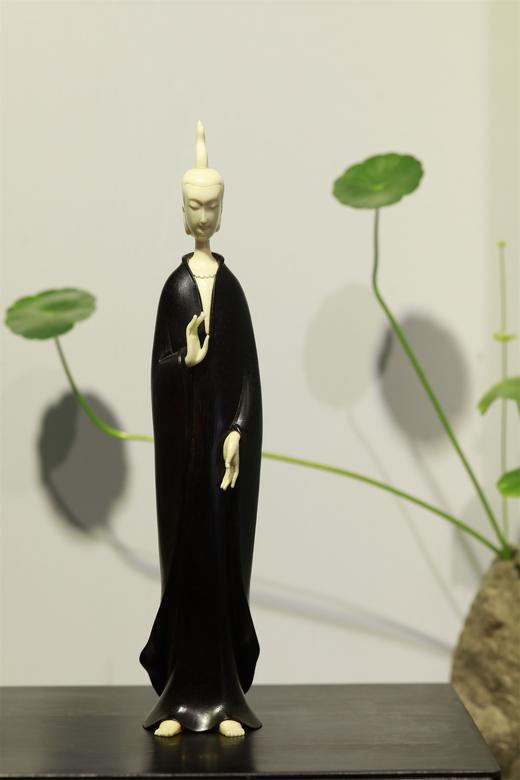 北魏佛组合小叶紫檀+猛犸牙摆件 商品图2