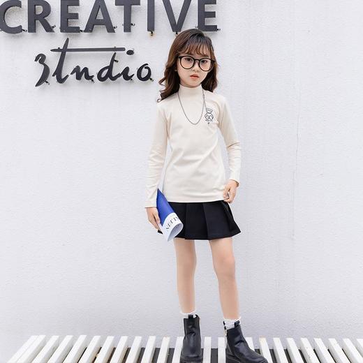 女童打底衫2023春季新款韩版女大童半高领长袖内搭上衣百搭T 商品图3