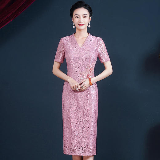 JC-WR5361喜婆婆旗袍婚礼春夏装高贵新娘母礼服喜庆婚宴连衣裙 商品图1