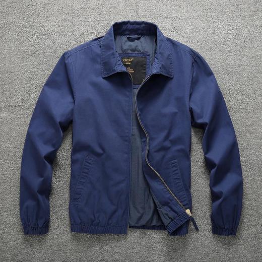 男装2023新款秋装外套 男士秋季休闲纯色翻领夹克男现货 商品图0