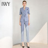 IWY/蓝色短袖西装小脚裤套装女气质正装职业装时尚设计感西装套装女232013CP1 商品缩略图3