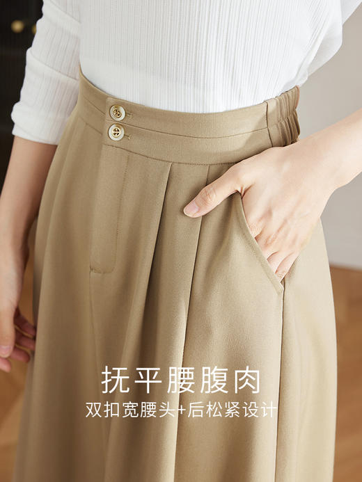 【专属特价】熙世界梨形身材显瘦大摆半身裙女秋季新款高腰赫本风百褶A字伞裙 商品图2