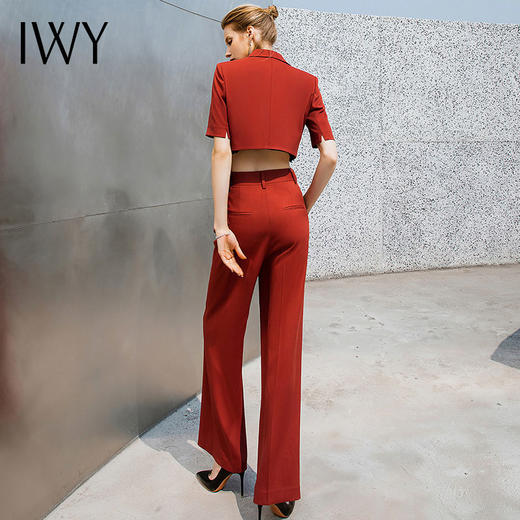 IWY/铁锈红西装夏装时尚两件套炸街奢华大牌职业套装女高级感232019C1P6 商品图5