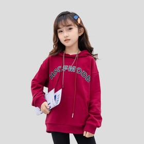 女童卫衣2023新款洋气儿童春季中大童宽松字母印花连帽卫衣